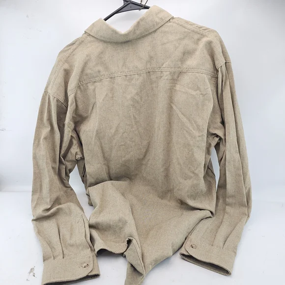 Men's Beige Casual Button Down Shirt FR FLAME RESISTANT - Picture 6 of 6